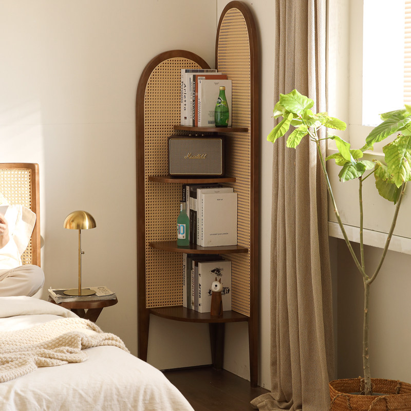 复古实木藤编角落置物架落地柜子卧室客厅沙发屏风花架隔断展示架,工业油品/胶粘/化学/实验室用品,实验室漏斗,淘宝优惠券,粉丝福利购,淘宝优惠卷