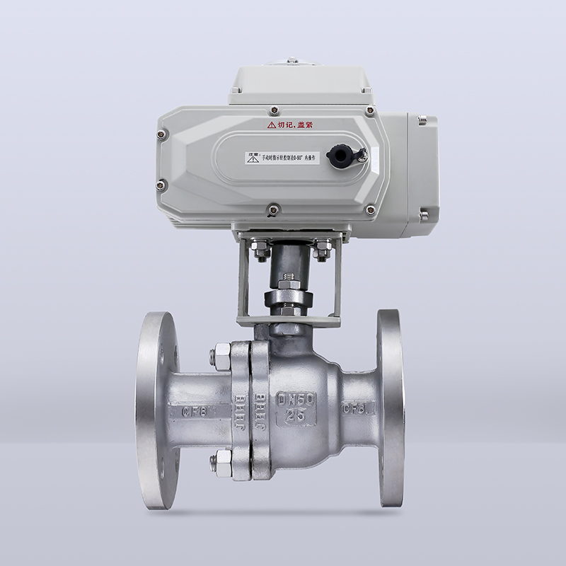 不锈钢电动球阀Q941F-16P法兰蒸汽开关切断调节阀门DN15 20 30 32