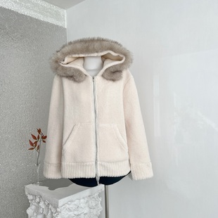 奢暖寰保羊驼绒皮毛一体毛领外套 chill淡颜 区区欧阳 冬日雪宝
