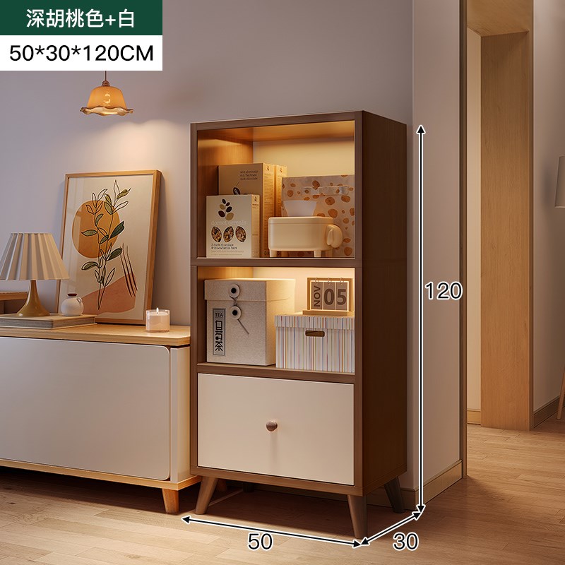 电视柜旁置物架客厅收纳柜子储物柜家用展示柜小书柜靠墙书架落地