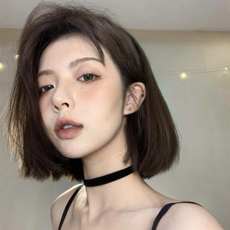 假发女短发新款网红韩式bobo头气质修脸减龄中分短直发自然全头套