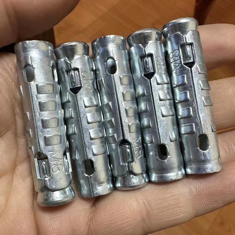 鱼鳞拉爆连体内膨胀套一体式拉爆头吊顶膨胀螺丝三件套M6M8M10M12