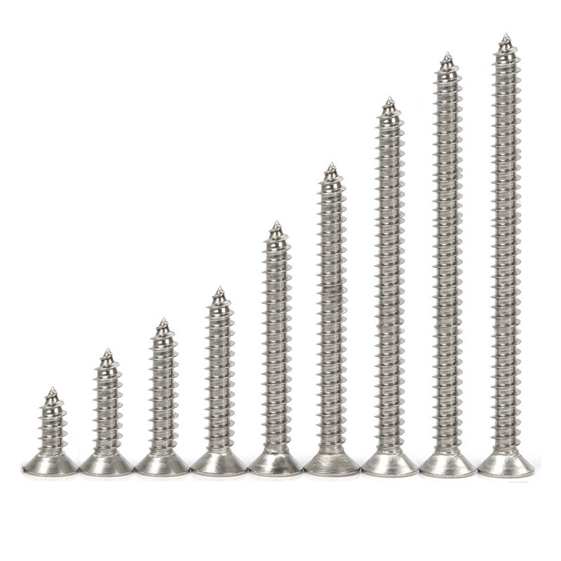 按斤M3.5M4M5平头正宗不锈钢螺丝钉自攻螺丝钉十字沉头加长防腐木