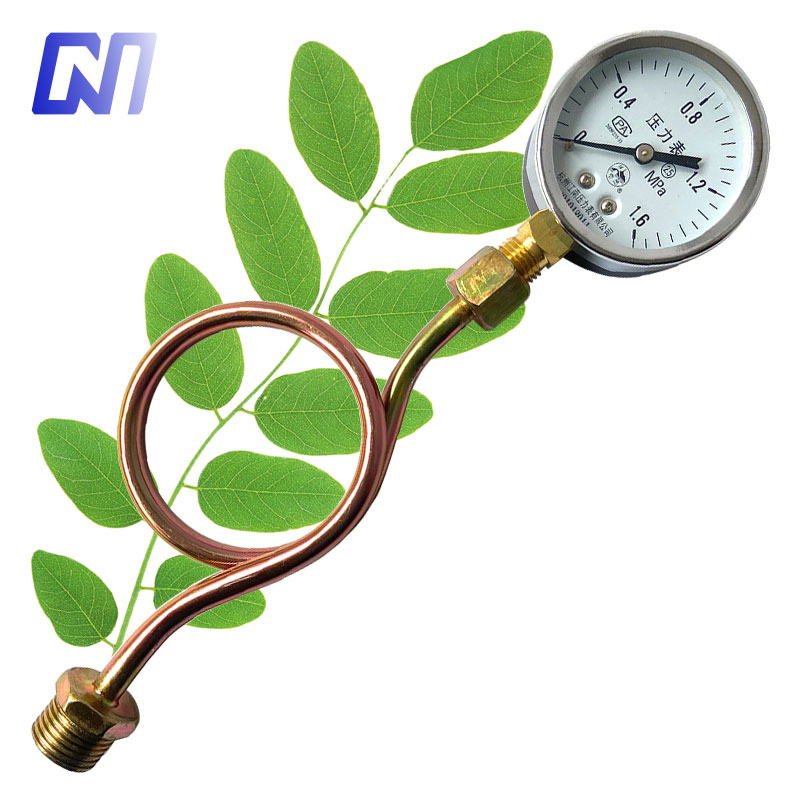 空压机打气泵磅安装指针立式压力表转接I头缓冲管空气压表径向配