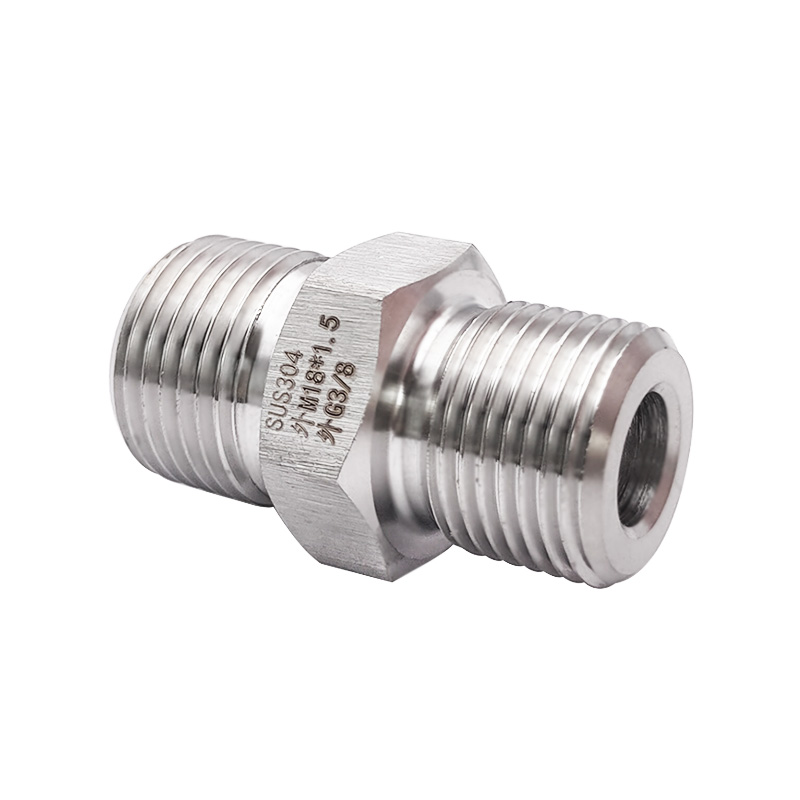压力表不锈钢 螺纹转接头 双外丝连接 异径  G3/8 3分转M18X1.5