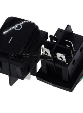 KCD4防水船型开关30A大电流4脚2档翘板开关红色带灯KCD2-21N-F