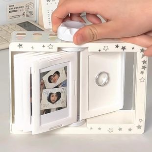 3D打印拍立得旋转相册翻页相框摆台照片小卡收纳创意生日礼物摆件