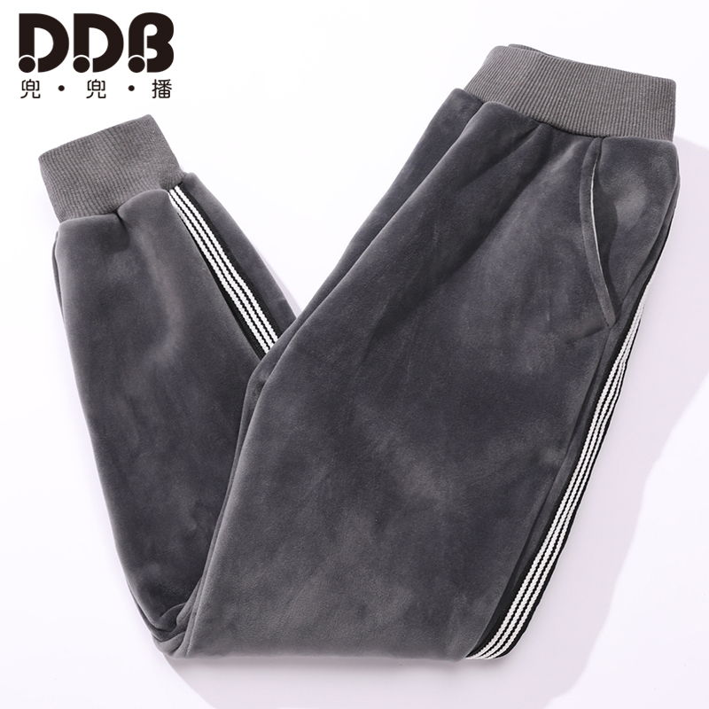 宽松加厚儿童冬季双面绒外穿裤子