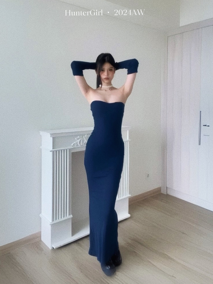 现 HunterGirl “鸢尾之恋”一字领修身连体鱼尾长裙 双C剪裁性感,女装/女士精品,连衣裙,淘宝优惠券,粉丝福利购,淘宝优惠卷