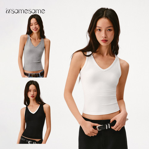asomesomeV领宽肩带遮副乳背心女