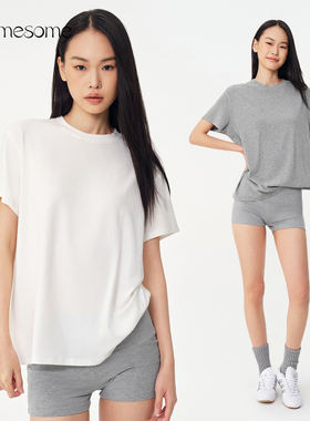 asomesome美式白色正肩短袖T恤女2026春新款亲肤宽松显瘦休闲上衣