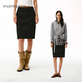 asomesome美式 中腰直筒宽松半身裙女秋显瘦A字包臀裙休闲百搭中裙