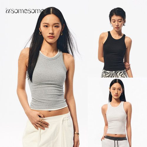 asomesome美式修身显瘦工字背心