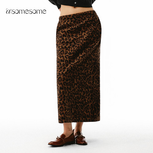 asomesome豹纹半身裙女