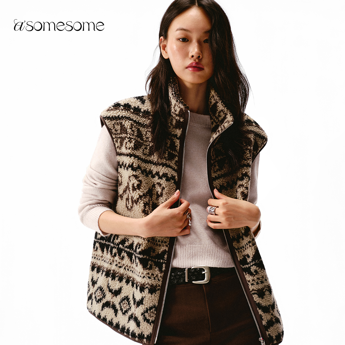 费尔岛摇粒绒马甲秋冬保暖慵懒