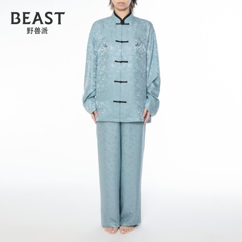 提花蚕丝真丝野兽派女士