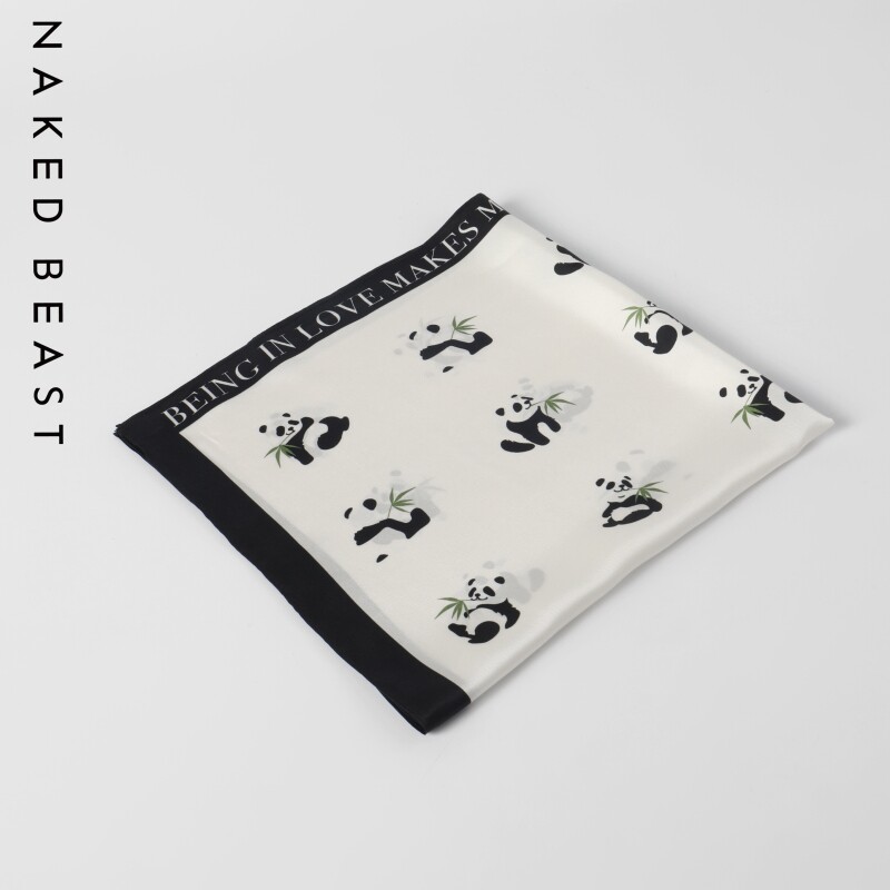 nakedbeast 野兽派熊猫噗噗22姆米真丝小丝巾发带礼物生日送女友|ruв категории Аксессуары, шарф/шарф/шаль - от Buy2taobao.com для оказания профессиональной услуги покупки агента Taobao