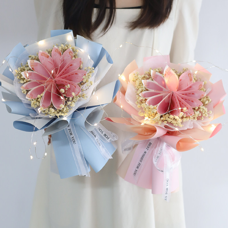 有钱花花束材料diy人民币花创意马上有钱花插钱多包装钱做的生日