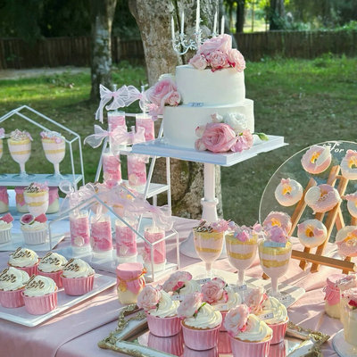 粉色甜品台装饰结婚订婚蛋糕插件