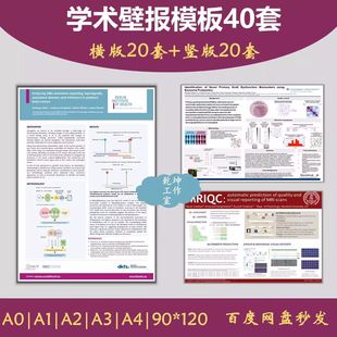 校园学术海报poster壁报墙报ppt模版素材横版竖版40套合集电子版