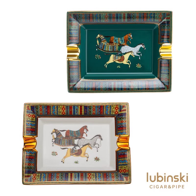 LUBINSKI鲁宾斯基雪茄烟灰缸创意时尚陶瓷彩绘方形台式欧式高档