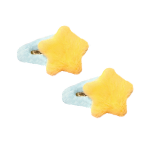 毛绒星星发夹女秋冬侧边刘海夹子2023年新款大号bb夹儿童可爱发卡