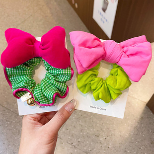 在逃公主落难发圈儿童莓果酱蝴蝶结韩版撞色设计女孩头绳不伤发女