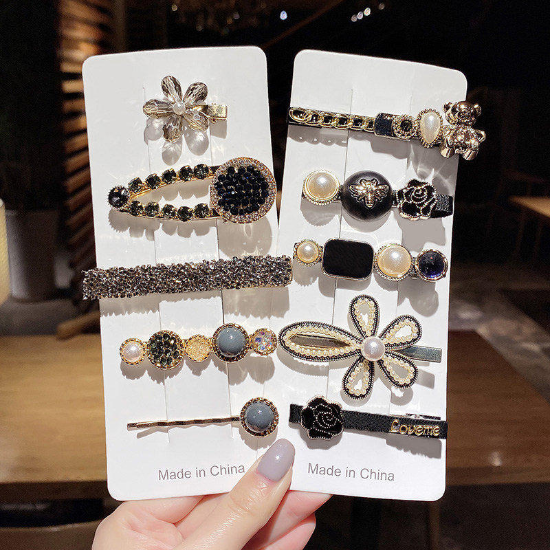 网红2021新款一字发夹侧边