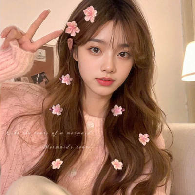 春日出游~甜美粉色立体樱花小发夹女氛围感夹碎发侧边夹拍照发饰