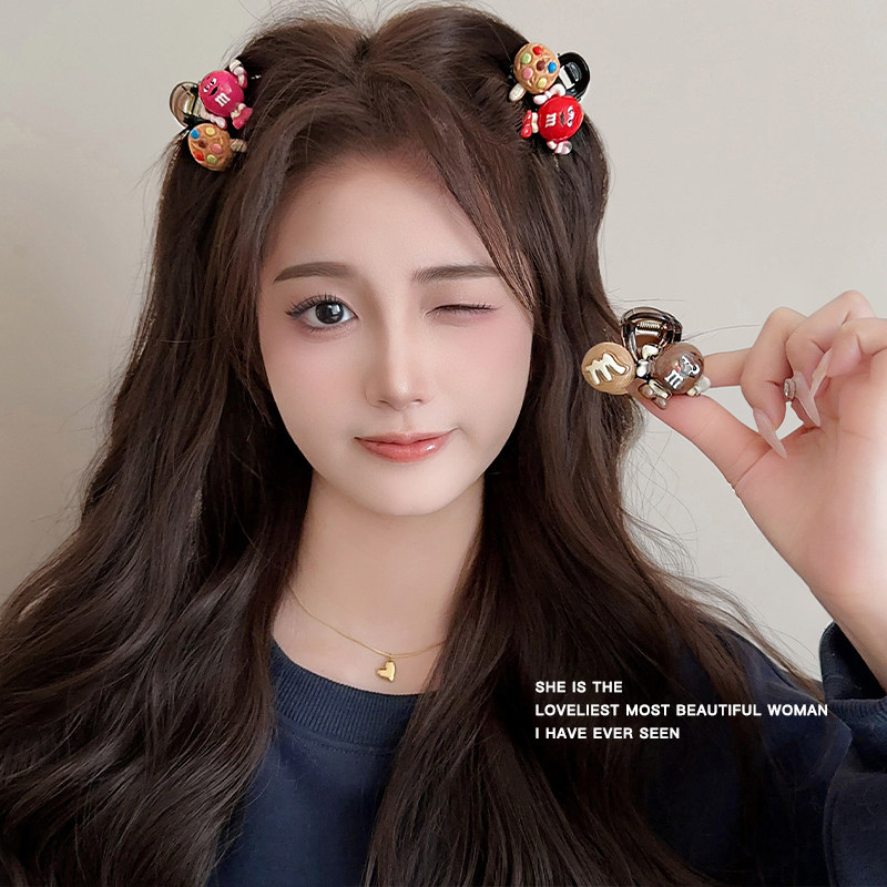 敲可爱2个m豆抓夹女2024新款小号公主头刘海发夹女前额侧边夹发饰