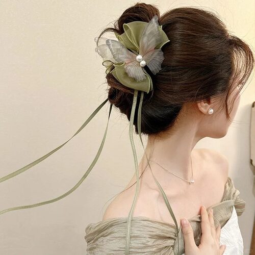 国风蝴蝶飘带抓夹鲨鱼夹