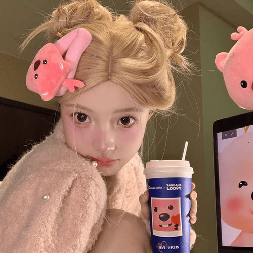 loppy小海狸掰掰夹发夹女可爱卡通少女心发卡侧边刘海夹碎发夹