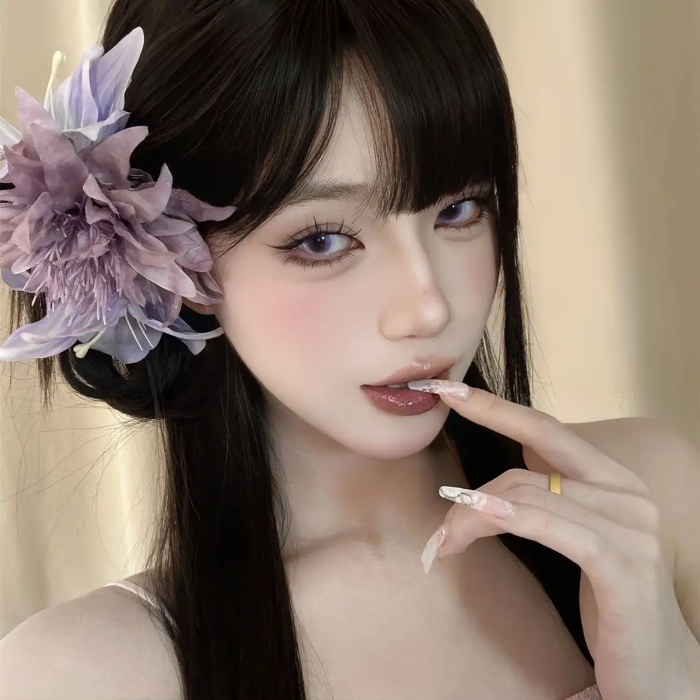 紫色花海超仙百合花朵抓夹海葵花朵发夹氛围感对镜拍美丽尤物头饰,饰品/流行首饰/时尚饰品新,发饰,淘宝优惠券,粉丝福利购,淘宝优惠卷