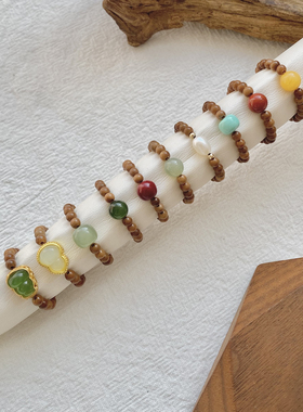 复古小众设计感天然库克戒指女南红蜜蜡尾戒和田玉朱砂高级食指环