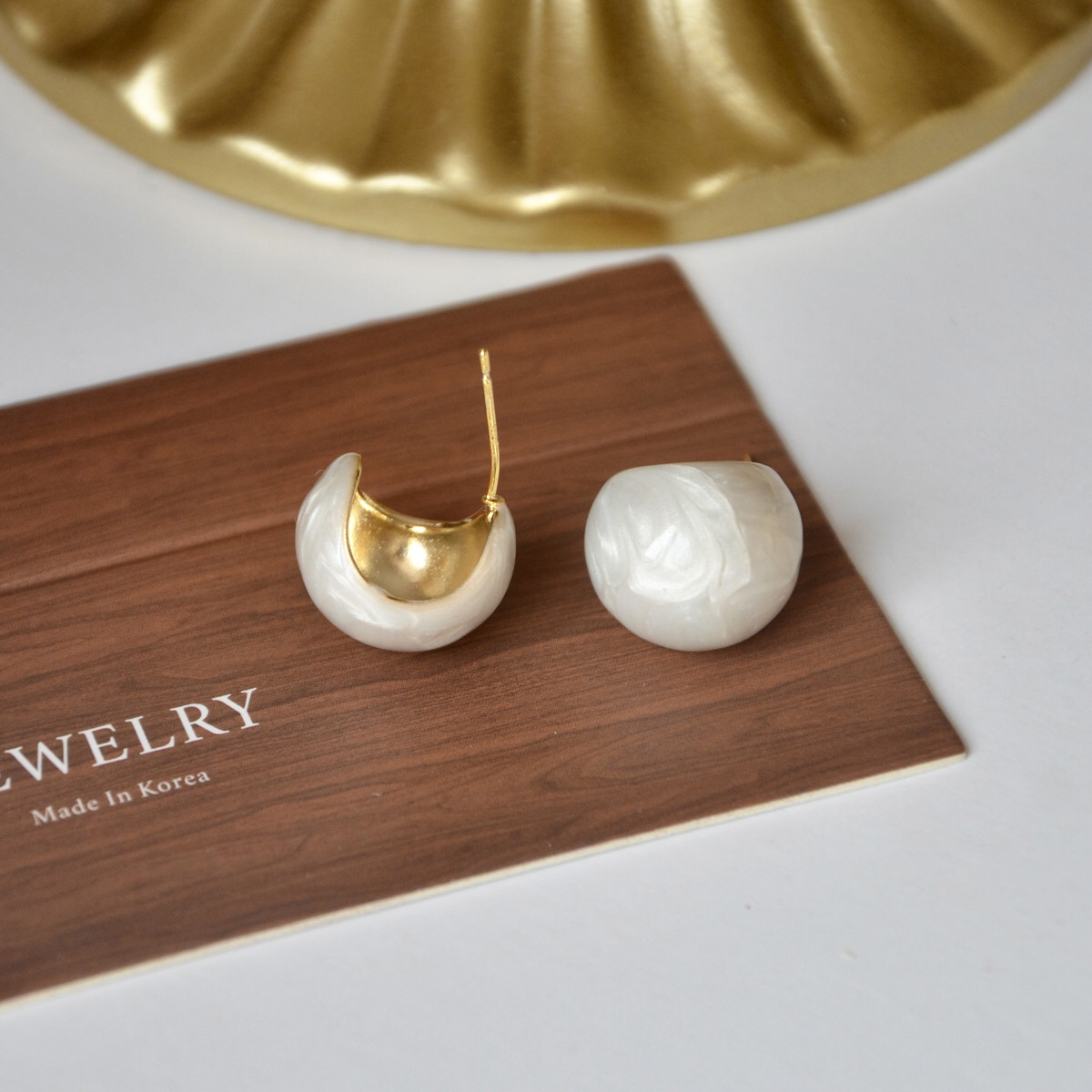 Feve store有耳夹法式高级感chic滴釉圆球耳钉极简设计感耳环,饰品/流行首饰/时尚饰品新,耳钉,淘宝优惠券,粉丝福利购,淘宝优惠卷