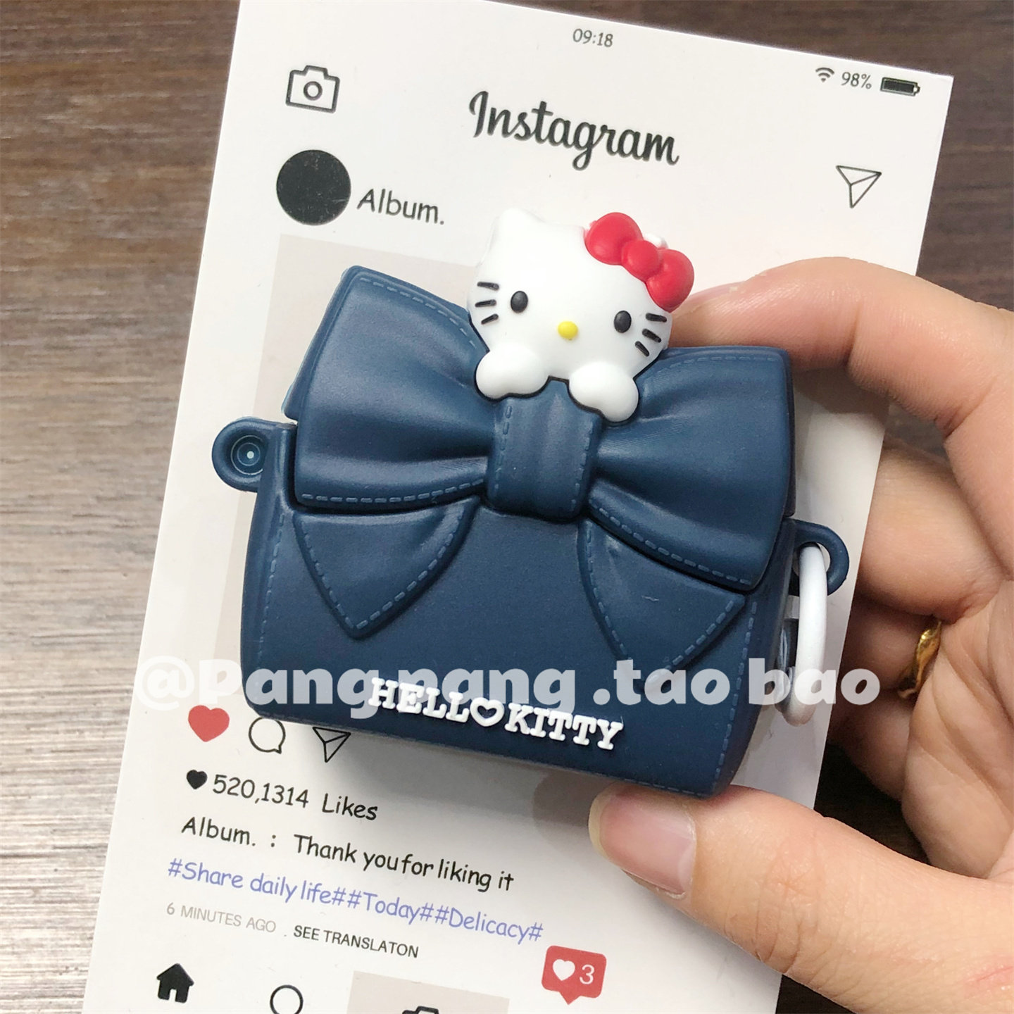 可爱深蓝凯蒂猫背包苹果airpods pro3代耳机保护套适用四代蓝牙耳机保护壳airpods1/2代硅胶pro2代创意新三代