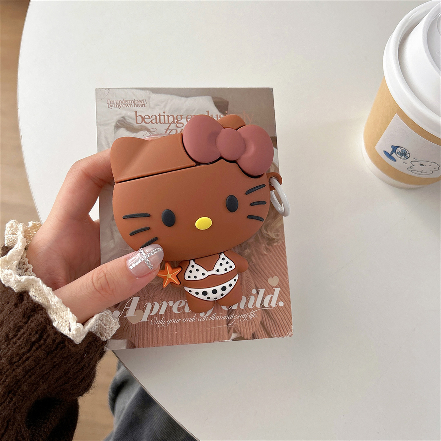 趣味比基尼黑皮凯蒂猫苹果airpods pro3代耳机保护套适用四代耳机保护壳airpods1/2代硅胶pro2代创意新三代女