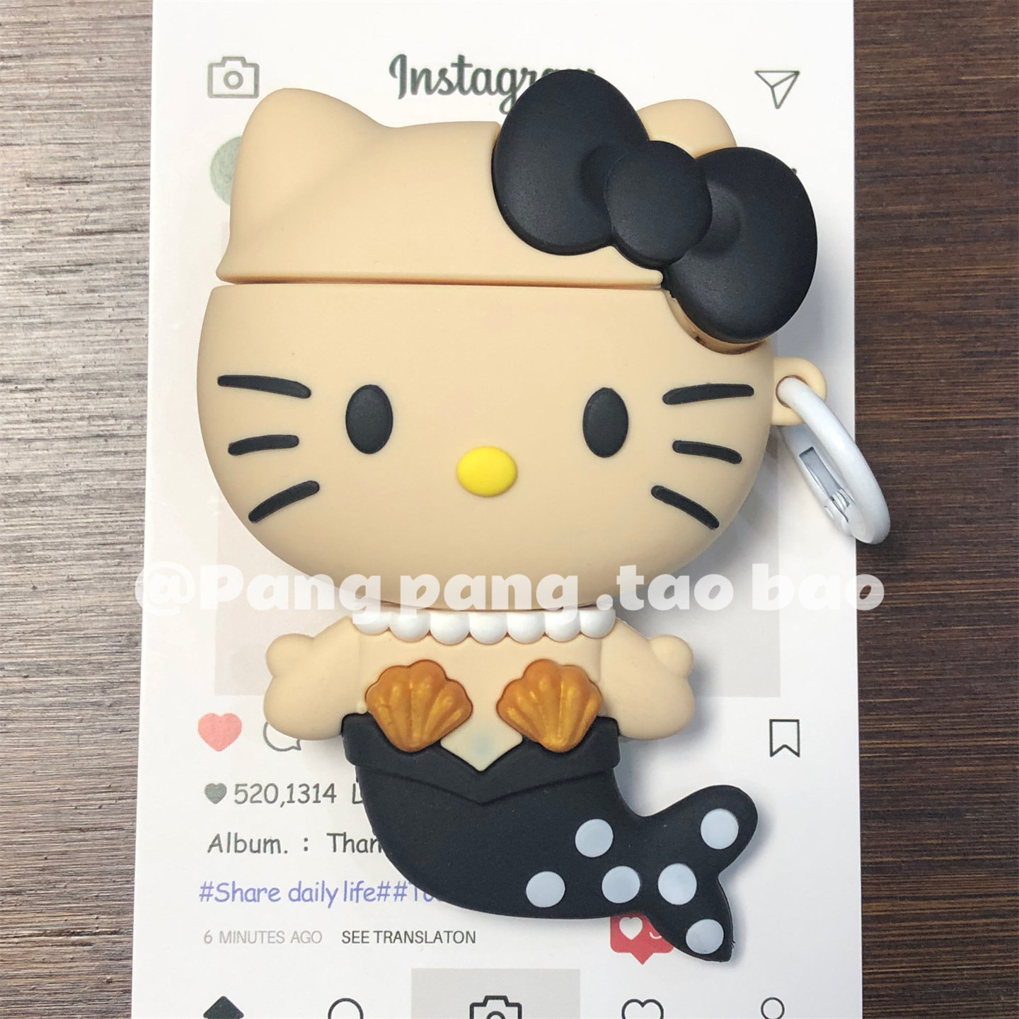 可爱趣味美人鱼凯蒂猫苹果airpods pro3代耳机保护套适用四代蓝牙耳机保护壳airpods1/2代硅胶pro2代女新三代