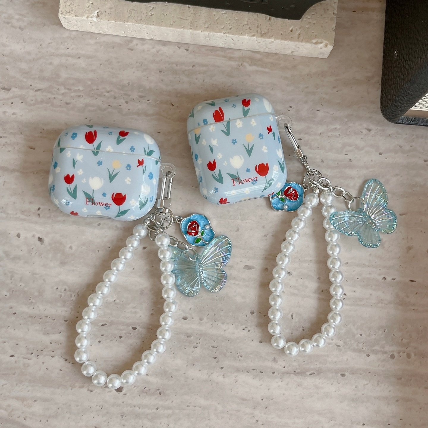 简约ins风郁金香苹果airpods pro3代耳机保护套适用四代无线蓝牙耳机保护壳airpods1/2代硅胶pro2代女新三代