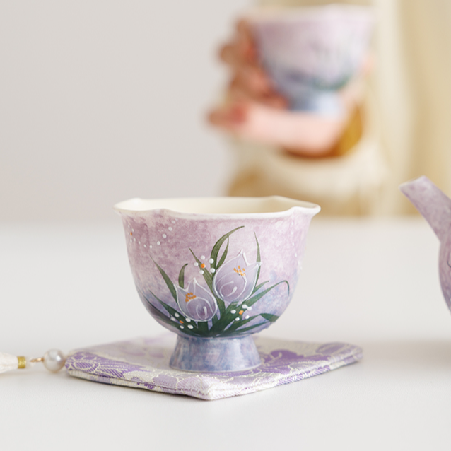 亘古粉引郁金香花口主人杯家用茶杯泡茶品茗茶具杯子手绘精致水杯,餐饮具,茶杯,淘宝优惠券,粉丝福利购,淘宝优惠卷