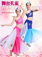 Ngày thiếu nhi Yi Dance Trang phục Váy đuôi cá Đàn hồi Peacock Dance Dream Finch Trang phục biểu diễn quốc gia - Trang phục áo bé trai