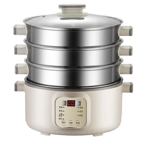Electric steamer, multi-layer multifunctional three-layer br