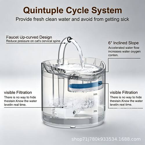 Pet water dispenser automatic circulation filtration cat wat