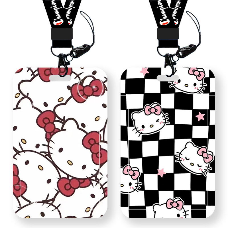 hellokitty凯蒂猫卡套学生校园卡饭卡公交卡地铁卡带挂绳工作牌套