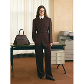 CHICC3精纺羊毛经典 平驳领廓形可调腰带 外套直身袖 意式 落肩西装