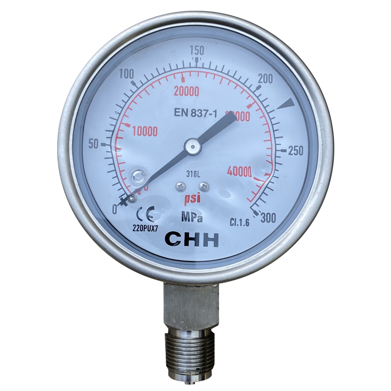 全不锈钢超高压抗震压力表100/160/200/250/300/400MPA