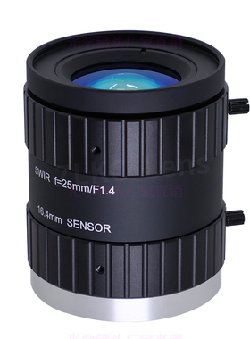 500万近红外镜头25mm短波镜头波长700-1700nm手动SWIR工业镜头C口