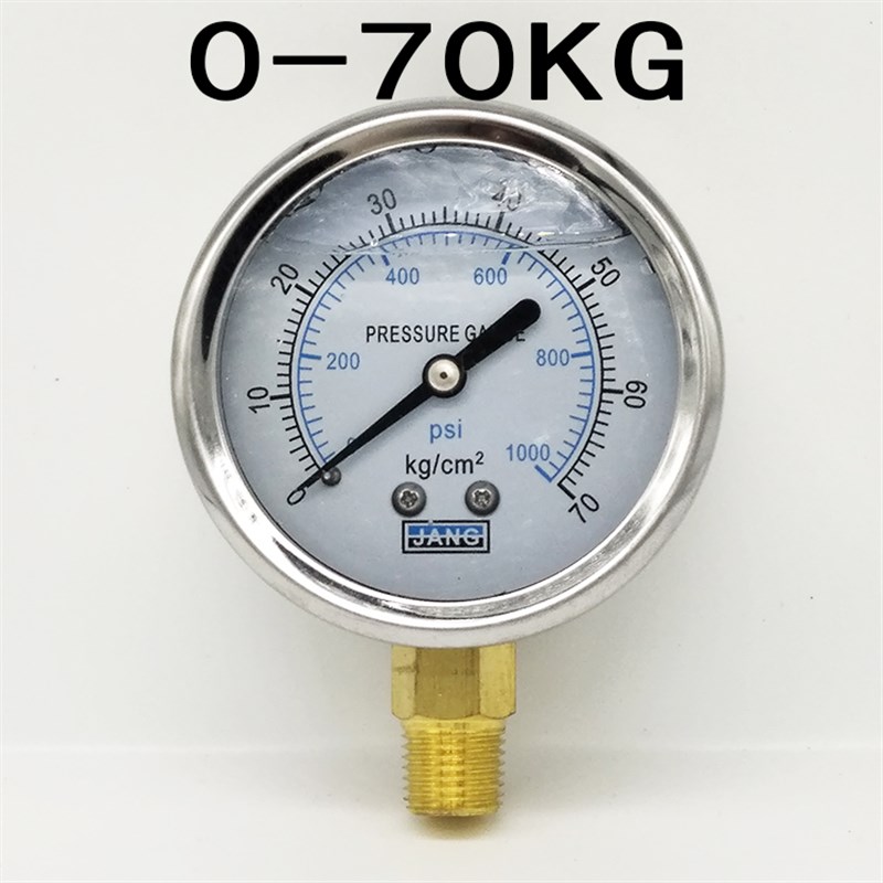 不锈钢外壳YN60耐震压力表防震抗震10/150/100/250KG液压表油压表