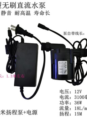 12V24V无刷直流小水泵耐高温耐腐蚀微型循环增压插管式潜水抽水泵