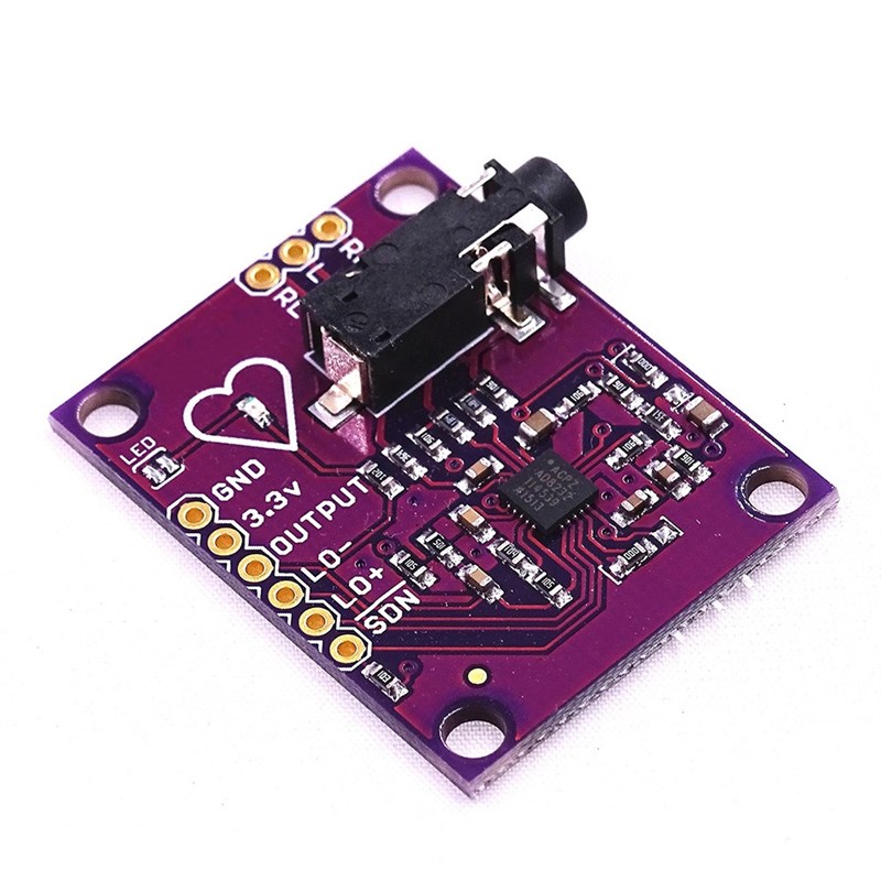 AD8232模块 心电测量 脉搏心率监测器 ECG传感器模X块 带电极线